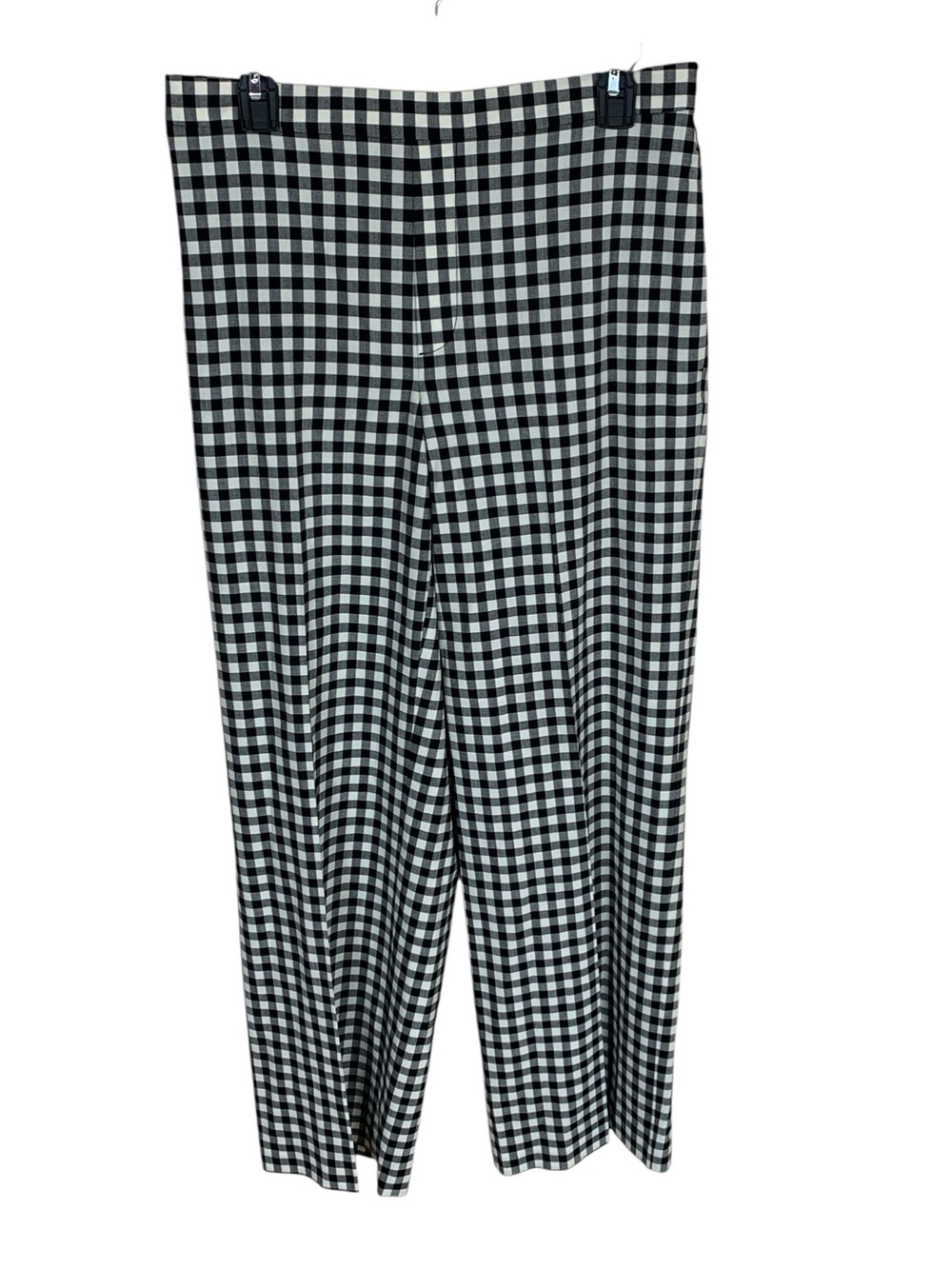 Madewell Black & White Gingham Wide-Leg Trousers
